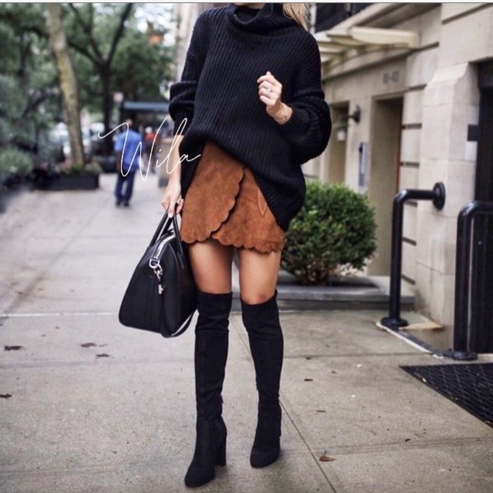Vegan suede skirt